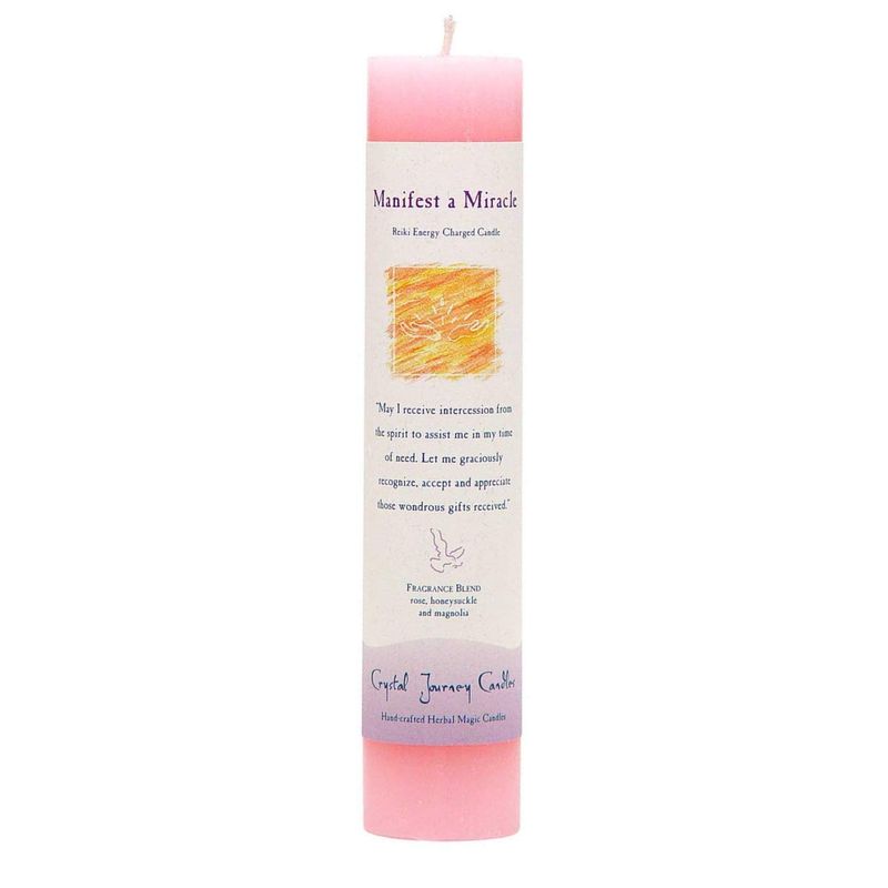 Charged Candle :Manifest A Miracle Reiki Charged pillar candle