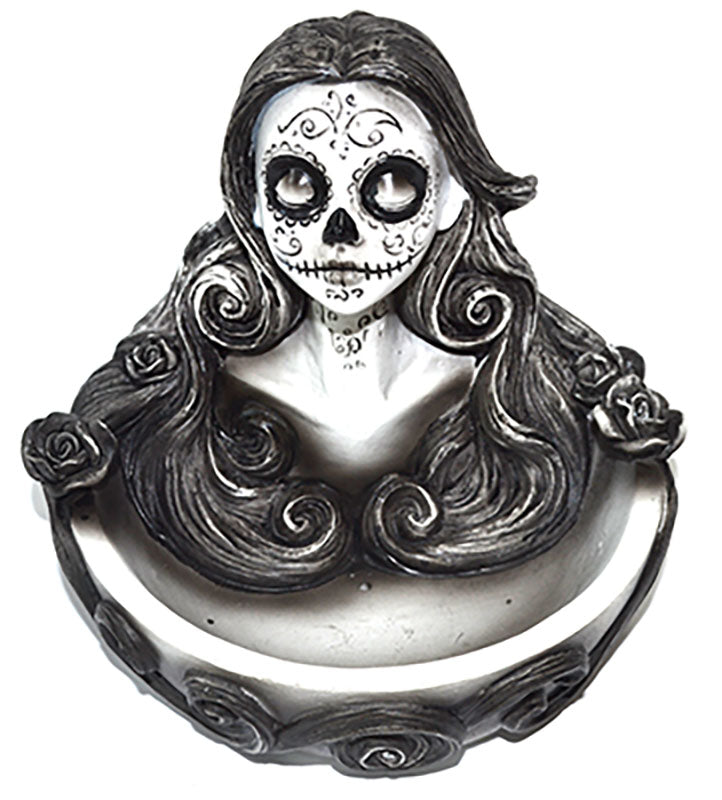 Incense Holder: /offering dish 4 1/2" Day of the Dead incense holder