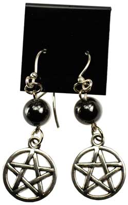 Witchy Jewelry Hematite Pentagram earrings