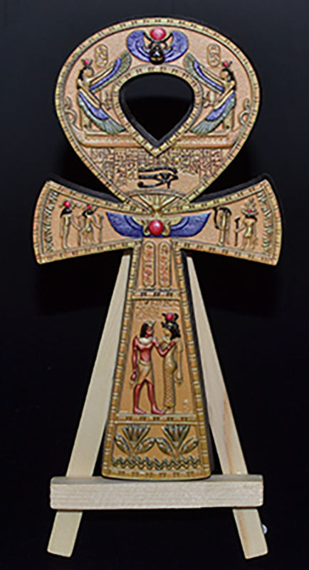 Statue: 6" Ankh gold W stand