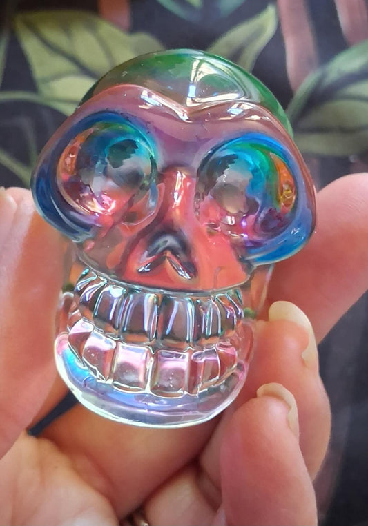 Crystals: Glass Aura Skull Crystal