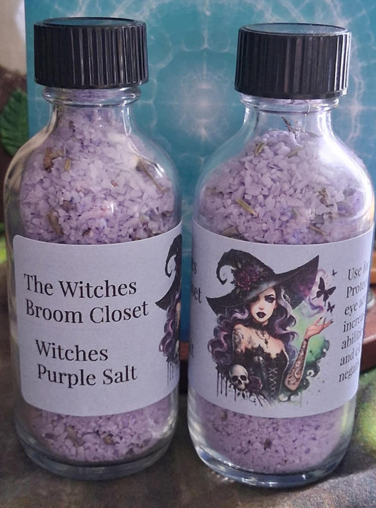 Magickal Salts:Witches Purple Salt 30 ML Bottle