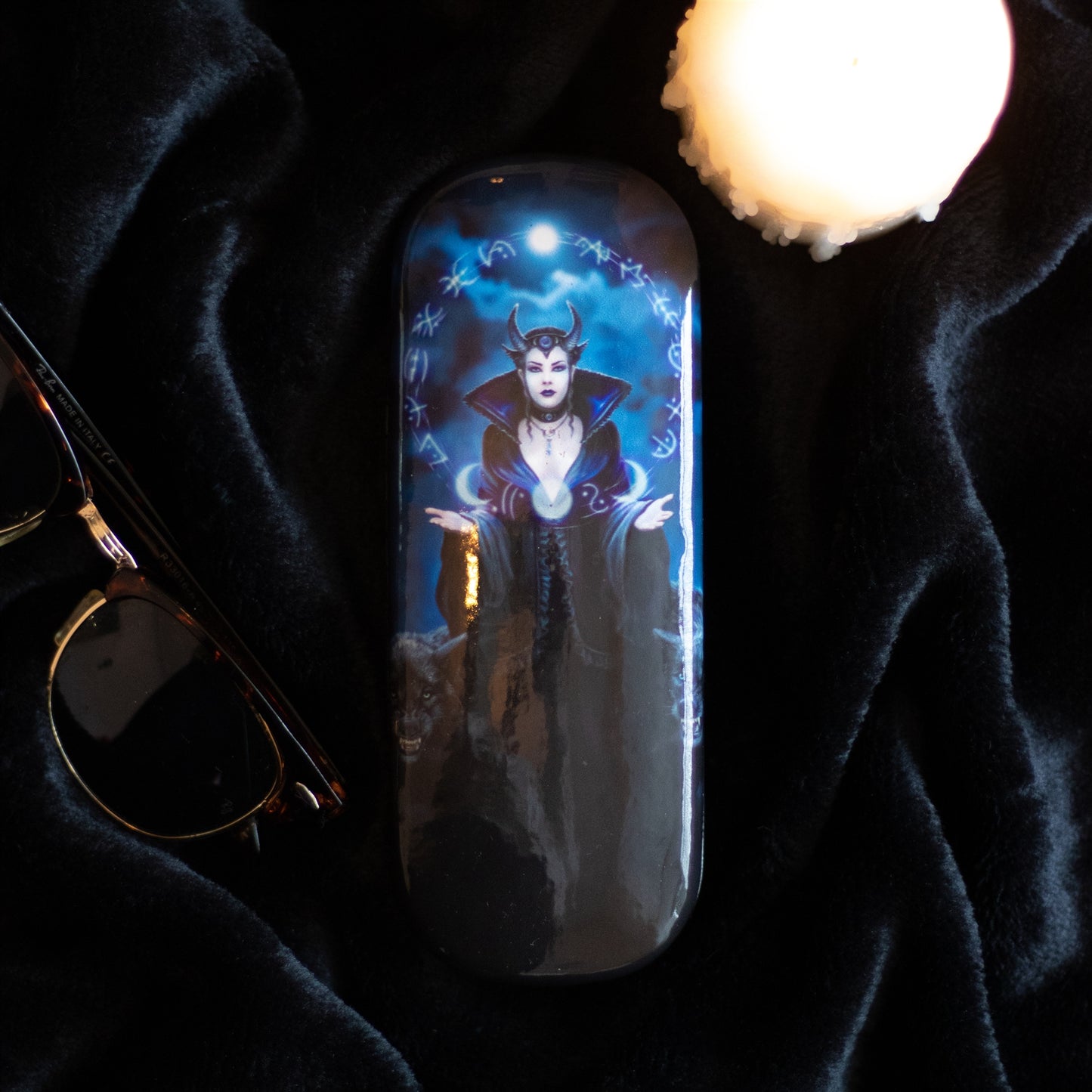 Witchy Accessories: Moon Witch Eye Glass Case by Artist Anne Stokes