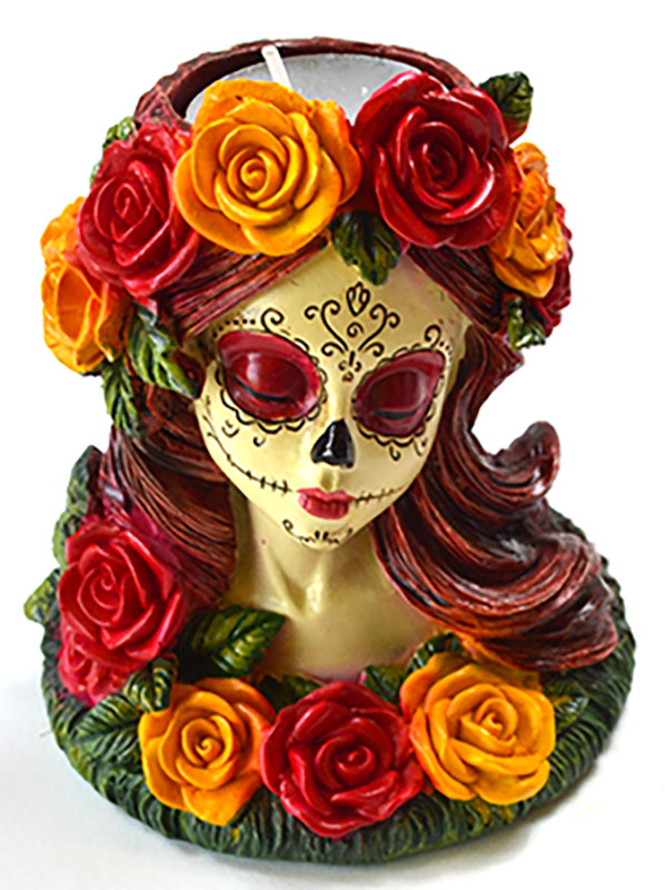 Candle Holders: 4" Day of the Dead Tealight Candle holder