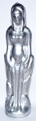 Candle: Silver Female candle 7"