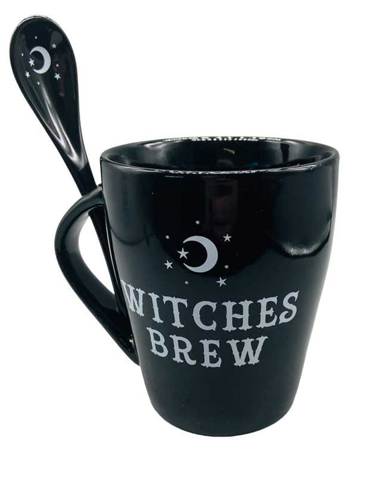 Drinkware: 4" Witches Brew mug & Spoon set