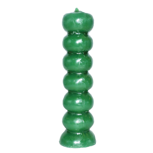 Candles: 6 1/2" Green Seven Knob candles