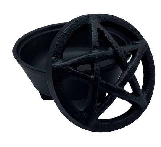 Cauldron Pentagram cast iron cauldron/smudge pot