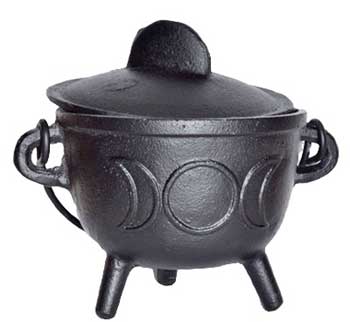 Cauldron 5" Cast iron w/ lid Triple Moon