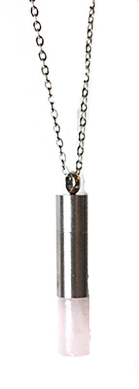 Witchy Jewelry: Rose Quartz chamber W/ chain