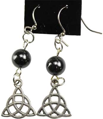 Witchy Jewelry Hematite Triquetra earrings