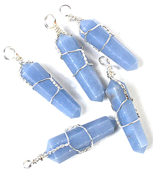 Witchy Jewelry Angelite wire wrapped point (set of 5)