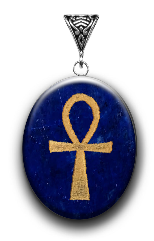 Witchy Jewelry: Ankh on Lapis for Fertility Pendant