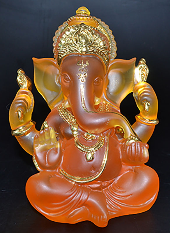 Statues: 5" Ganesh Orange/ Gold statue