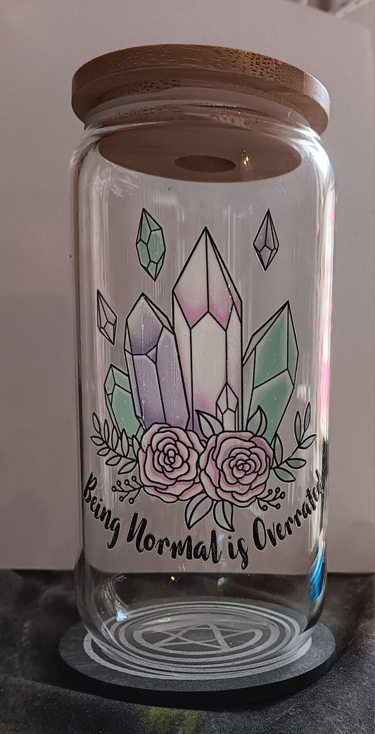 Drinkware Being Normal is Overrated Glass Tumbler